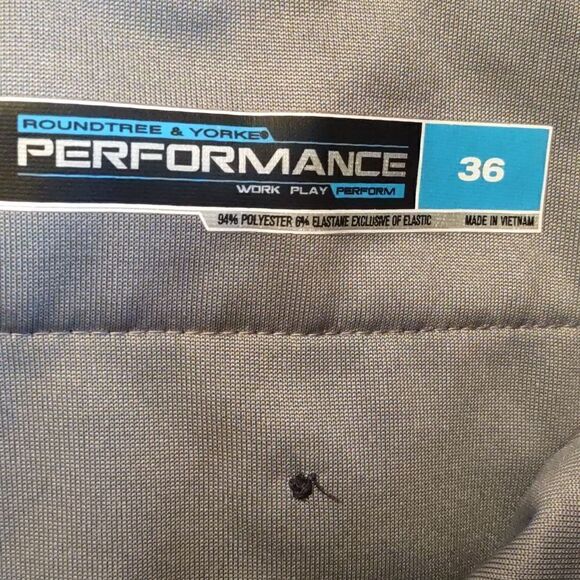 Roundtree and Yorke Men's 36 Black Gray Performance Golf Shorts - Picture 3 of 5